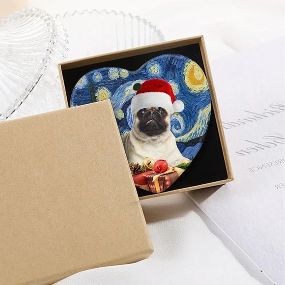 Beautiful Dog Christmas Decor Ceramic  Christmas Tree Ornaments For Home Decor - Picture 3 of 4